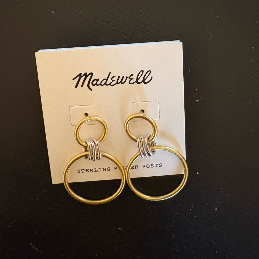 Madewell Two-Tone Gold and Silver Hoop Earrings